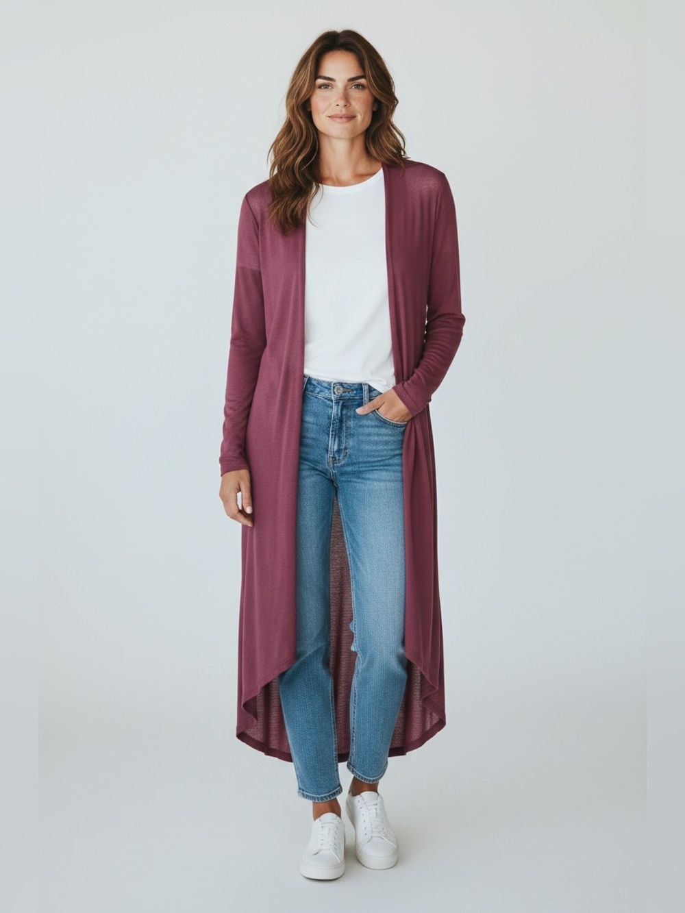 Lightweight Purple Duster Cardigan - Women